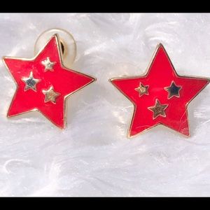 ❤️❤️RED & GOLD STAR EARRINGS❤️❤️